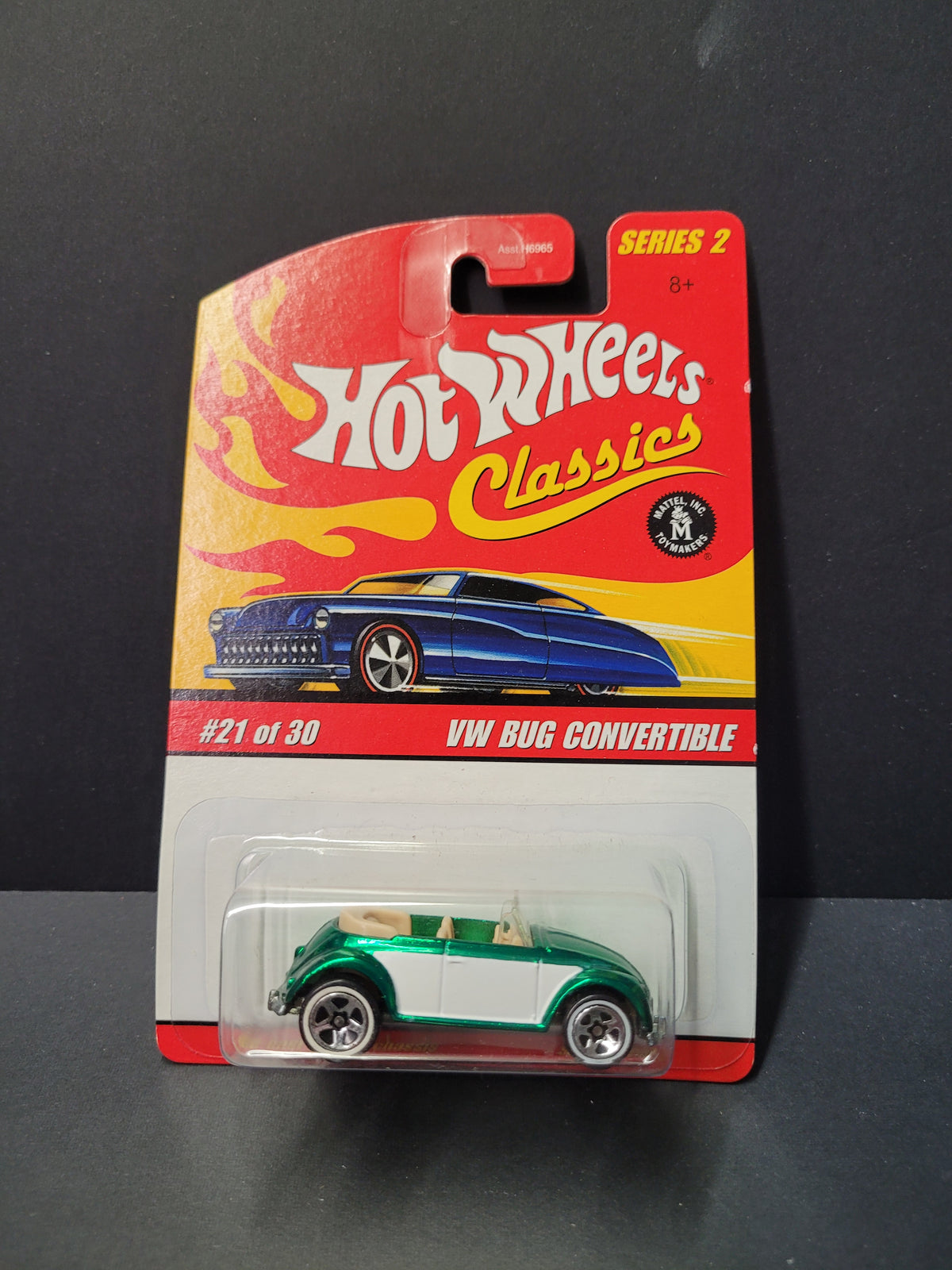 VW BUG CONVERTIBLE J2777 GRN/WHT HW CLASSICS